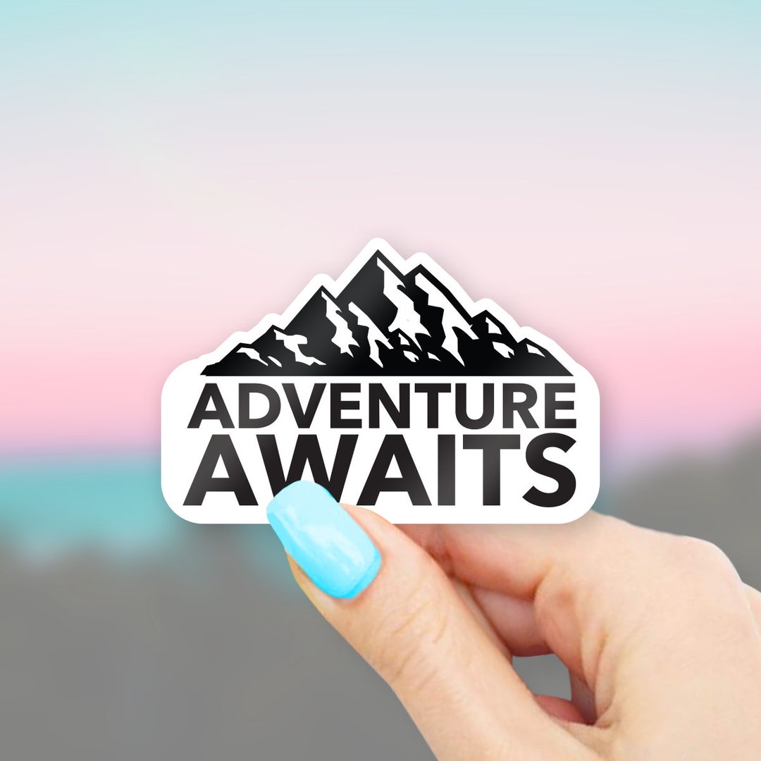 Adventure Awaits Mountain Sticker - Laptop, Water Bottle Vinyl Decal - Etsy
