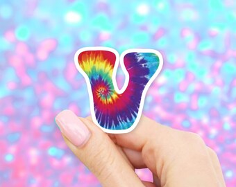 Tie Dye V Sticker - Letter stickers | MacBook stickers | laptop stickers | waterbottle stickers | hydroflask stickers | tumbler stickers