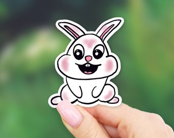 Rosey Cheeked Bunny Sticker - MacBook stickers | laptop stickers | waterbottle stickers | hydroflask stickers | tumbler stickers