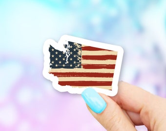 Washington Old USA Flag State Art Sticker - state stickers | washington stickers | MacBook stickers | laptop stickers | waterbottle stickers