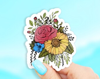 Flower Bouquet Sticker - Flower stickers | MacBook stickers | laptop stickers | waterbottle stickers | hydroflask stickers | tumbler sticker