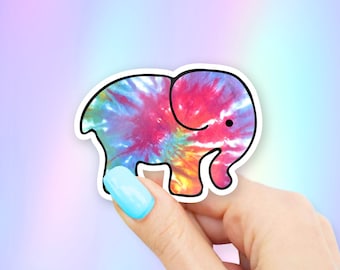 Tie Dye Elephant Sticker - Zoo stickers | MacBook stickers | laptop stickers | waterbottle stickers | hydroflask stickers | tumbler stickers