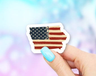 Iowa Old USA Flag State Art Sticker - state stickers | iowa stickers | MacBook stickers | laptop stickers | waterbottle stickers