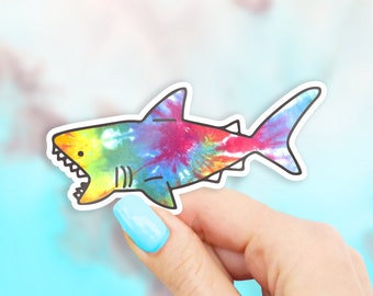 Tie Dye Shark Sticker - shark stickers | ocean sticker | MacBook stickers | laptop stickers | waterbottle stickers | hydroflask stickers