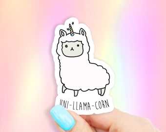 Uni-llama-corn Sticker - llama stickers | MacBook stickers | laptop stickers | waterbottle stickers | hydroflask stickers | tumbler stickers
