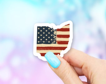 Ohio Old USA Flag State Art Sticker - state stickers | ohio stickers | MacBook stickers | laptop stickers | waterbottle stickers