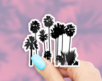 Black & White Palm Trees Sticker - nature stickers | travel sticker | MacBook stickers | laptop stickers | waterbottle stickers