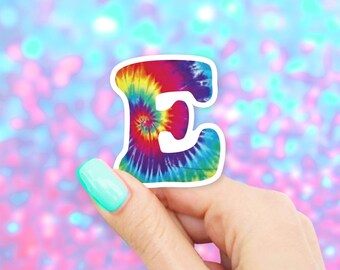Tie Dye E Sticker - Letter stickers | MacBook stickers | laptop stickers | waterbottle stickers | hydroflask stickers | tumbler stickers