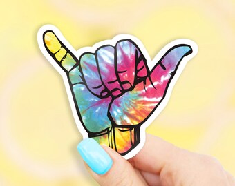 Tie Die Hang Loose Sticker - MacBook stickers | laptop stickers | waterbottle stickers | hydroflask stickers | tumbler stickers