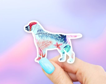 Tropical Dog Sticker - Dog stickers | Pet stickers | MacBook stickers | laptop stickers | waterbottle stickers | hydroflask stickers