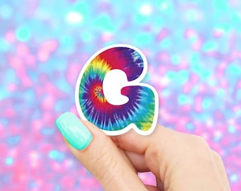 Tie Dye G Sticker - Letter stickers | MacBook stickers | laptop stickers | waterbottle stickers | hydroflask stickers | tumbler stickers