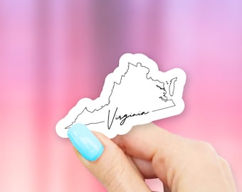 Virginia State Art Sticker - state stickers | virginia stickers | MacBook stickers | laptop stickers | waterbottle stickers