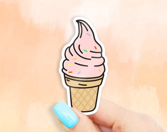 Ice Cream Cone Sticker (Swirl) - Ice Cream stickers | MacBook stickers | laptop stickers | waterbottle stickers | hydroflask stickers