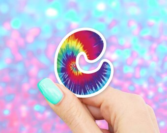 Tie Dye C Sticker - Letter stickers | MacBook stickers | laptop stickers | waterbottle stickers | hydroflask stickers | tumbler stickers