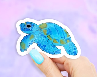 Blue Sea Turtle Sticker - turtle stickers | zoo stickers | MacBook stickers | laptop stickers | waterbottle stickers | hydroflask stickers