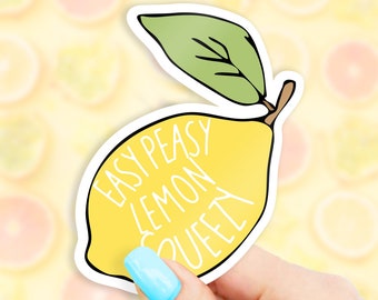 Easy Peasy Lemon Squeezy Sticker - lemon stickers | fruit sticker | MacBook stickers | laptop stickers | waterbottle stickers