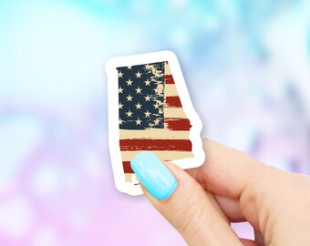 Alabama Old USA Flag State Art Sticker - state stickers | alabama stickers | MacBook stickers | laptop stickers | waterbottle stickers