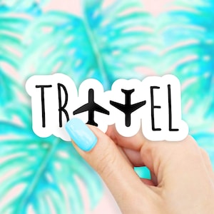 Airplane Travel Sticker - airplane stickers | travel sticker | vacation stickers | MacBook stickers | laptop stickers | waterbottle stickers