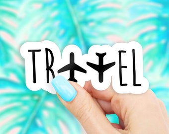 Airplane Travel Sticker - airplane stickers | travel sticker | vacation stickers | MacBook stickers | laptop stickers | waterbottle stickers