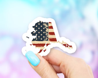 Alaska Old USA Flag State Art Sticker - state stickers | alaska stickers | MacBook stickers | laptop stickers | waterbottle stickers