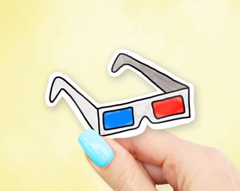 3D Glasses Sticker - Movie stickers | MacBook stickers | laptop stickers | waterbottle stickers | hydroflask stickers | tumbler stickers