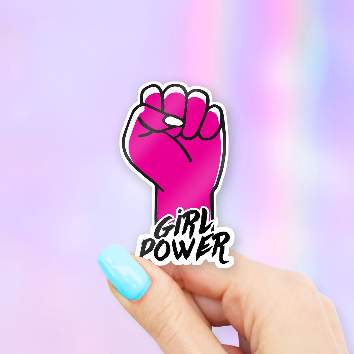 Girl Power Fist Sticker - Girl Stickers | MacBook stickers | laptop ...