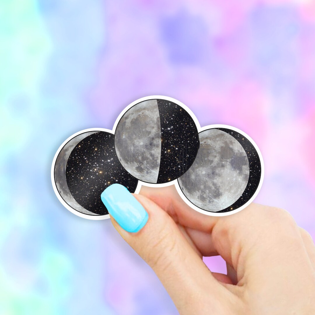 Moon Sticker Apple Three Moons Sticker - Space Stickers | MacBook Stickers | Laptop ...