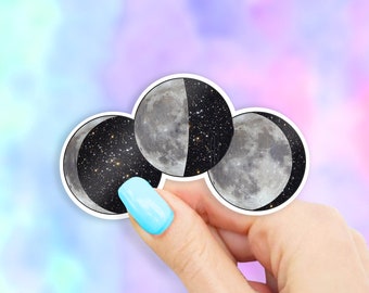 Three Moons Sticker - Space stickers | MacBook stickers | laptop stickers | waterbottle stickers | hydroflask stickers