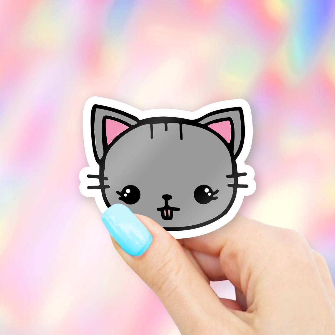 Cute Cat Vinyl Sticker – Laptop, Water Bottle Decal - Etsy