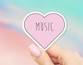 Love Music Sticker - Heart stickers | MacBook stickers | laptop stickers | waterbottle stickers | hydroflask stickers | tumbler stickers