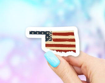 Oklahoma Old USA Flag State Art Sticker - state stickers | oklahoma stickers | MacBook stickers | laptop stickers | waterbottle stickers