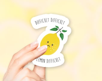 Difficult Difficult Lemon Difficult Sticker - Fruit stickers | Lemon stickers | MacBook stickers | laptop stickers | waterbottle stickers