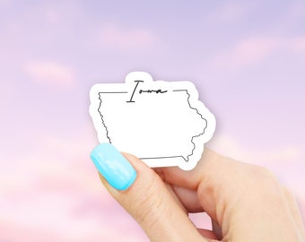 Iowa State Art Sticker - state stickers | Iowa stickers | MacBook stickers | laptop stickers | waterbottle stickers