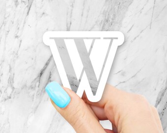 Marble W Sticker - Letter stickers | MacBook stickers | laptop stickers | waterbottle stickers | hydroflask stickers | tumbler stickers