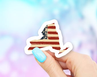 New York Old USA Flag State Art Sticker - state stickers | new york stickers | MacBook stickers | laptop stickers | waterbottle stickers