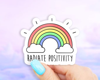 Radiate Positivity Rainbow Sticker - MacBook stickers | laptop stickers | waterbottle stickers | hydroflask stickers | tumbler stickers