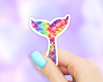 Tie Dye Mermaid Tail Sticker - Mermaid stickers | MacBook stickers | laptop stickers | waterbottle stickers | hydroflask stickers