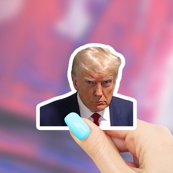 Trump Mug Shot Sticker - trump sticker | MacBook stickers | laptop stickers | waterbottle stickers | maga stickers
