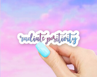 Watercolor Radiate Positivity Sticker - MacBook stickers | laptop stickers | waterbottle stickers | hydroflask stickers | tumbler stickers