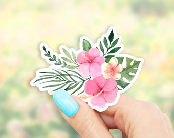 Tropical Flowers Sticker - flowers stickers | MacBook stickers | laptop stickers | waterbottle stickers | hydroflask stickers
