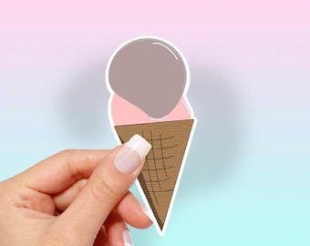 Ice Cream Cone Sticker (Scoops) - MacBook stickers | laptop stickers | waterbottle stickers | hydroflask stickers | ice cream stickers
