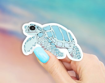 Light Blue Sea Turtle Sticker - animal stickers | ocean sticker | MacBook stickers | laptop stickers | waterbottle stickers