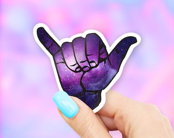 Galaxy Hang Loose Sticker - MacBook stickers | laptop stickers | waterbottle stickers | hydroflask stickers | tumbler stickers