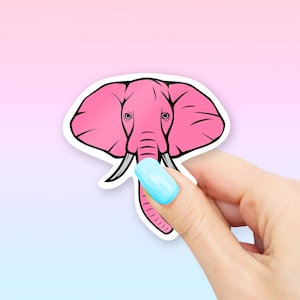 Pink Elephant Sticker - MacBook stickers | laptop stickers | waterbottle stickers | hydroflask stickers | tumbler stickers