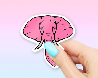 Pink Elephant Sticker - MacBook stickers | laptop stickers | waterbottle stickers | hydroflask stickers | tumbler stickers
