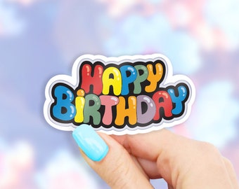Happy Birthday Sticker - MacBook stickers | laptop stickers | waterbottle stickers | hydroflask stickers | tumbler stickers