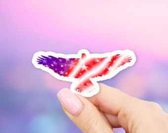 Flag Eagle Sticker - Patriotic stickers | Flag stickers | MacBook stickers | laptop stickers | waterbottle stickers | hydroflask stickers