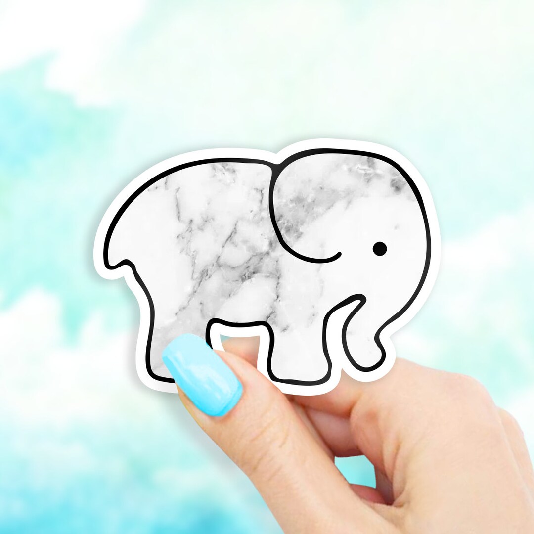 Marble Elephant Sticker Animal Stickers Zoo Sticker MacBook Stickers