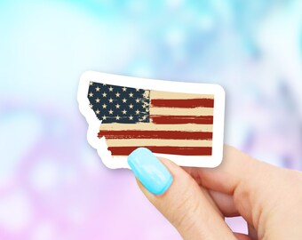 Montana Old USA Flag State Art Sticker - state stickers | montana stickers | MacBook stickers | laptop stickers | waterbottle stickers