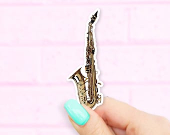 Saxaphone Sticker - instrument stickers | band sticker | MacBook stickers | laptop stickers | waterbottle stickers | hydroflask stickers